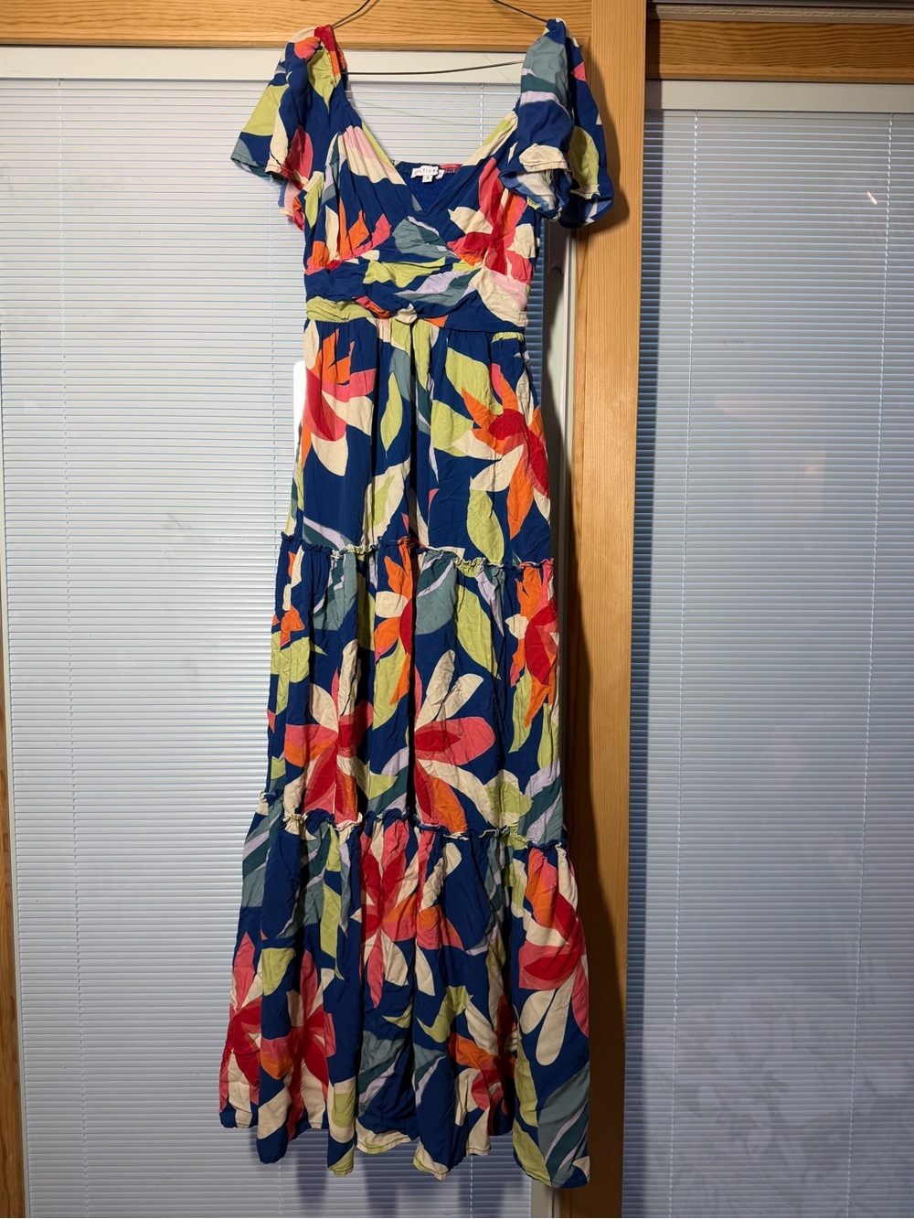 Baltic Born Samira Maxi Dress Blue Floral Print Size Small Cottagecore Boho - Picture 2 of 8